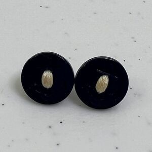 Navy Blue Anchor Earrings Rope Nautical Stud Round Statement Textured  Used, see
